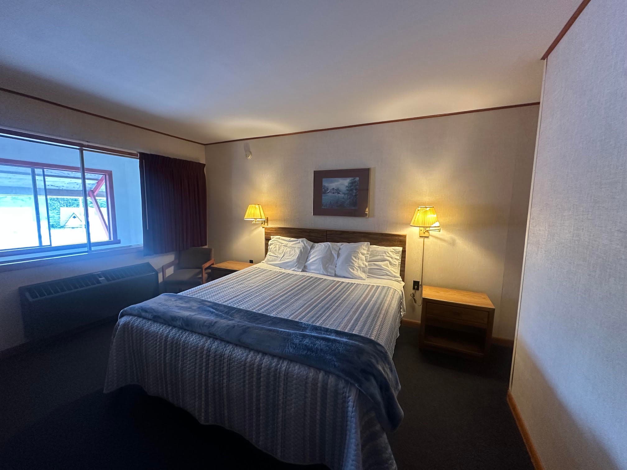 King guest room at Alpine Lodge in Davis, West Virginia